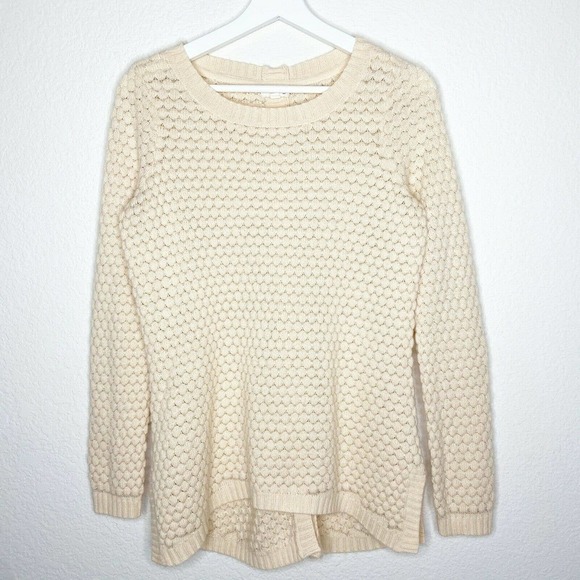 Maison Jules Bubble Knit Metallic Gold Sparkle Sweater - Picture 1 of 6